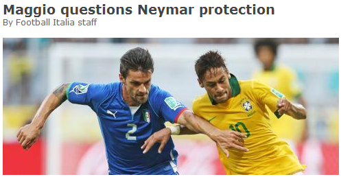 《意大利足球》：马乔质问裁判过度保护内马尔
