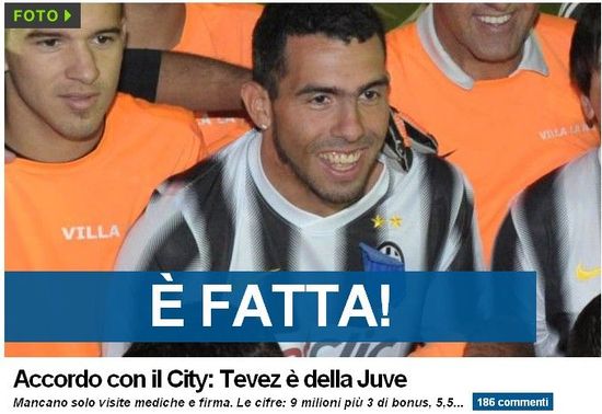 《都灵体育报》：特维斯即将加盟尤文