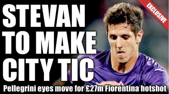 《太阳报》：曼城欲2700万英镑收购约维蒂奇