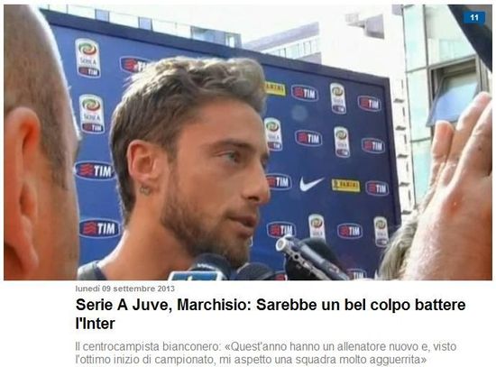 《罗马体育报》:马尔基西奥称国米一直是尤文劲敌