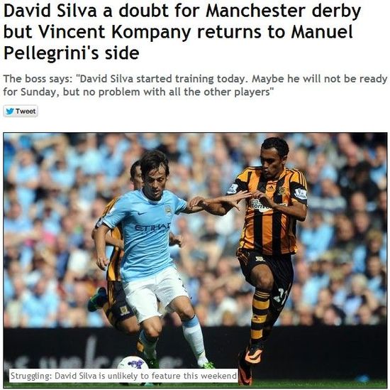 《镜报》：佩莱格里尼称席尔瓦或缺战曼联