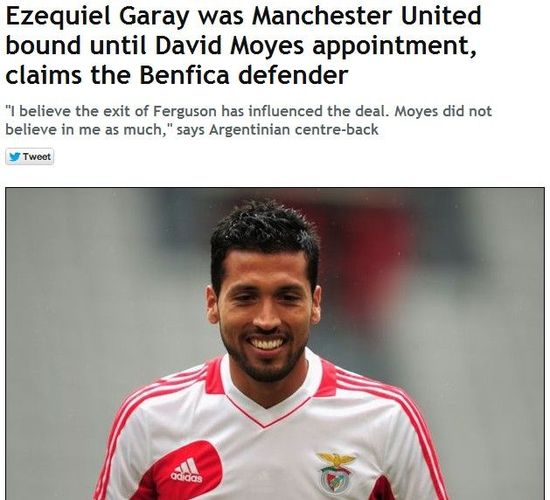 镜报：莫耶斯上任叫停了加雷转会曼联