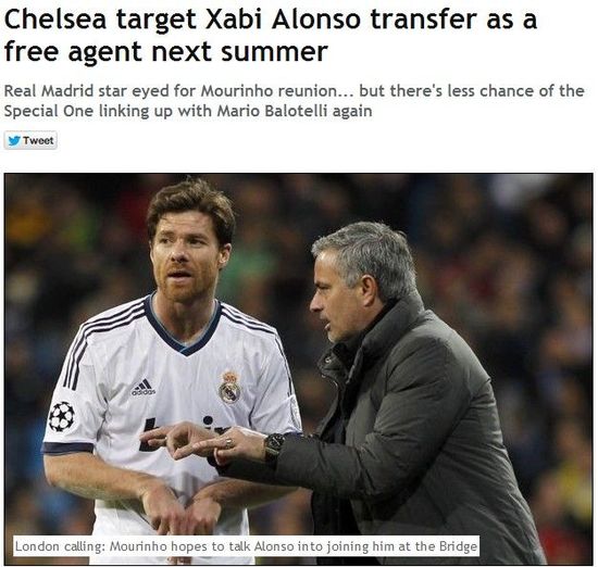 《镜报》：切尔西有望在1月预签阿隆索