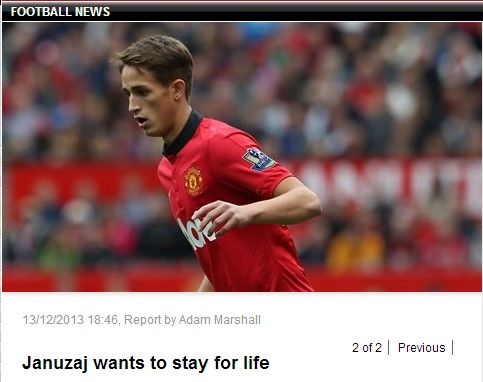 曼联官网：贾努扎伊表态愿在曼联终老