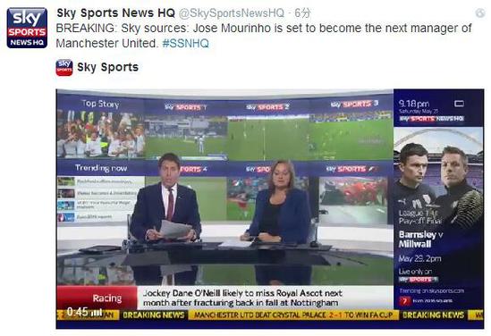 BBC:范加尔下周正式下课 曼联确认穆里尼奥接任