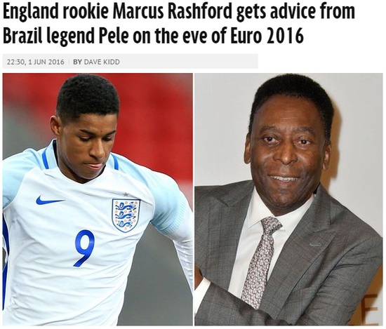 《每日镜报》：贝利鼓励英格兰锋线新星