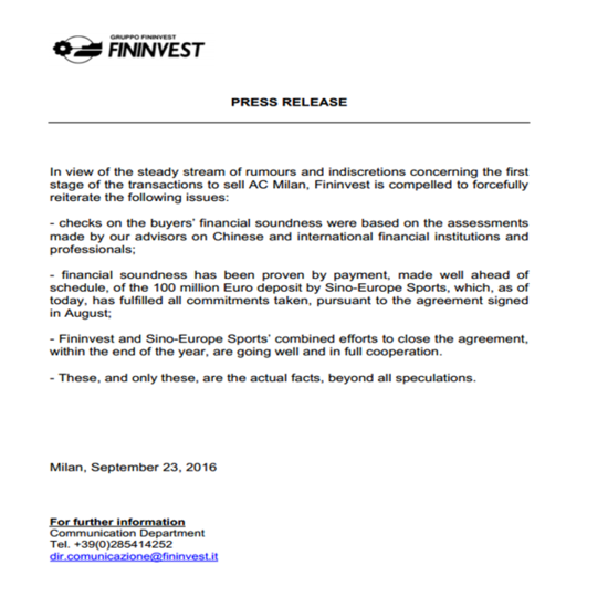 中欧体育否认伪造虚假文件:一定会完成米兰收购